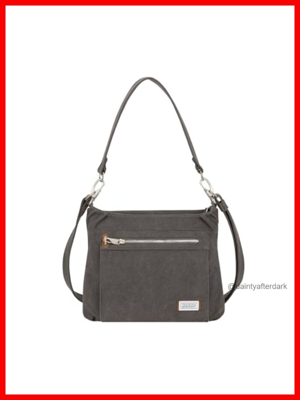Anti-Theft Hobo Bag Cotton Canvas Suede Trim RFID Travel Crossbody